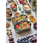 Set de fiambreras herméticas con tapa tabla Black & Blum 1L color gris vista de ambiente 2