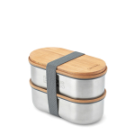 Set de fiambreras herméticas con tapa tabla Black & Blum 1L color gris vista de impresión