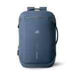 Mochila urbana delgada para portátil y capacidad 15L Bobby Air 16” color azul marino vista con logo