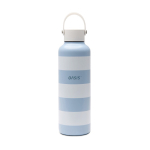 Botella térmica antigoteo con diseño de playa y asa 600ml color azul claro vista con logo