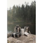 Botella térmica de acero inoxidable reciclado con cuerda 400ml color negro vista de ambiente 3