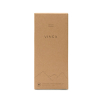 Botella térmica de acero inoxidable reciclado con cuerda 400ml color azul marino vista con caja