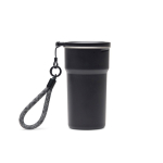 Vaso de viaje de acero inoxidable reciclado con tazas dentro 450ml color negro