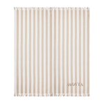 Toalla hammam familiar de algodón reciclado 200 g/m² 180×180 cm color beige vista con logo