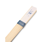 Abanico portátil de bambú con mensaje ‘’Out of the office’’ color blanco tercera vista