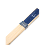 Abanico portátil de bambú con mensaje ‘’Out of the office’’ color azul marino tercera vista