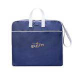 Silla de playa portátil plegable de poliéster con 6 reclinaciones color azul marino vista con logo