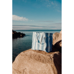 Bolsa de playa de algodón reciclado con correas y asas 390 g/m² color azul claro vista de ambiente 2