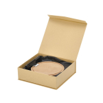 Placa trofeo redonda de madera con base de vidrio negro cuarta vista