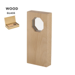 Placa trofeo octagonal de madera y cristal para reconocimientos