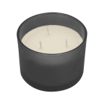 Vela aromática en tarro de cristal con tres mechas en varios aromas color negro primera vista