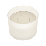 Vela aromática en tarro de cristal con tres mechas en varios aromas color blanco primera vista