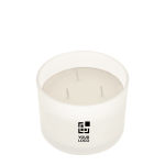 Vela aromática en tarro de cristal con tres mechas en varios aromas vista principal