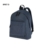 Mochila de poliéster reciclado con bolsillo frontal y diseño jaspeado