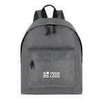 Mochila de poliéster reciclado con bolsillo frontal y diseño jaspeado vista principal