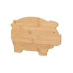 Tabla de cocina de bambú con diseño de cerdito y colgador segunda vista
