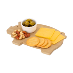Tabla de cocina de bambú con diseño de cerdito y colgador tercera vista