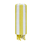 Toalla pareo bicolor de algodón reciclado con flecos 180g/m² color amarillo primera vista