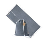 Mochila de cuerdas con pareo plegable en algodón reciclado 170g/m² color azul marino primera vista