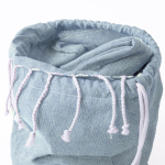 Mochila de cuerdas con pareo plegable en algodón reciclado 170g/m² quinta vista