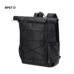 Mochila enrollable de RPET con cierre doble y bolsillo portátil 15”