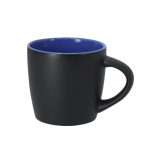Taza de cerámica con acabado negro mate e interior de color 350ml color azul primera vista