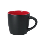 Taza de cerámica con acabado negro mate e interior de color 350ml color rojo primera vista