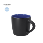 Taza de cerámica con acabado negro mate e interior de color 350ml