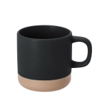 Taza cerámica de acabado mate con base sin esmaltar 350ml color negro primera vista