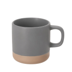Taza cerámica de acabado mate con base sin esmaltar 350ml color gris primera vista