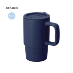 Taza para llevar de cerámica con tapa deslizante y acabado mate 430ml