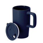 Taza para llevar de cerámica con tapa deslizante y acabado mate 430ml tercera vista
