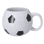 Taza de cerámica con diseño balón de fútbol clásico 440ml color negro primera vista