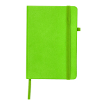 Libreta con tapa de cuero sintético y cierre elástico hojas a rayas A5 color verde claro primera vista