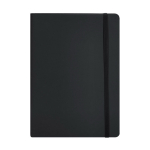 Libreta con tapa flexible de piel sintética reciclada hojas a rayas A5 color negro primera vista