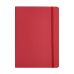 Libreta con tapa flexible de piel sintética reciclada hojas a rayas A5 color rojo primera vista
