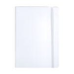 Libreta con tapa flexible de piel sintética reciclada hojas a rayas A5 color blanco primera vista