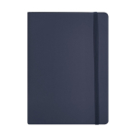 Libreta con tapa flexible de piel sintética reciclada hojas a rayas A5 color azul marino primera vista