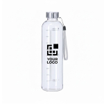 Botella deportiva de plástico sin BPA con marcador de hidratación 1L vista principal