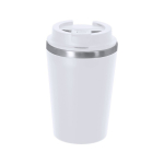 Vaso térmico para llevar de acero inoxidable con tapa hermética 350ml color blanco primera vista