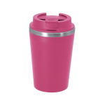 Vaso térmico para llevar de acero inoxidable con tapa hermética 350ml color fucsia primera vista