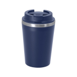 Vaso térmico para llevar de acero inoxidable con tapa hermética 350ml color azul marino primera vista