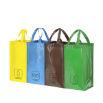 Set de bolsas de reciclaje con 4 unidades de non-woven laminado