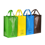 Set de bolsas de reciclaje con 4 unidades de non-woven laminado tercera vista