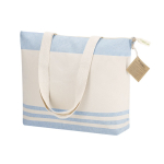 Bolsa de algodón reciclado de hombro con fuelle y cremallera 300g/m² segunda vista