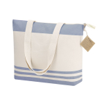 Bolsa de algodón reciclado de hombro con fuelle y cremallera 300g/m² tercera vista