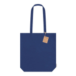 Bolsa de algodón orgánico con fuelle y asas reforzadas 270g/m² color azul primera vista