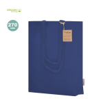 Bolsa de algodón orgánico con fuelle y asas reforzadas 270g/m²