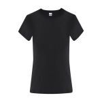 Camiseta para mujer hecha de algodón manga corta 150g/m² color negro primera vista