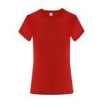 Camiseta para mujer hecha de algodón manga corta 150g/m² color rojo primera vista